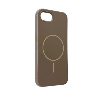 iPhone 16e - Chocolate Brown - Glitter Siliconen MagSafe Back Cover