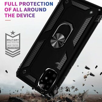 Samsung A51 - Armor met Kickstand Ring &amp;amp; Glas - Goud