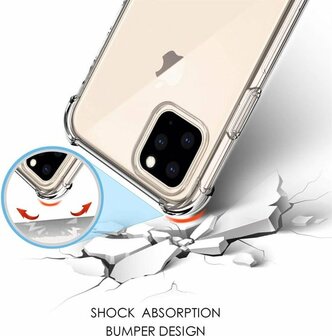iPhone 11 Pro Max - Anti Shock &amp;amp; 2X Glas - Transparant
