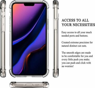 iPhone 11 Pro Max - Anti Shock &amp;amp; 2X Glas - Transparant