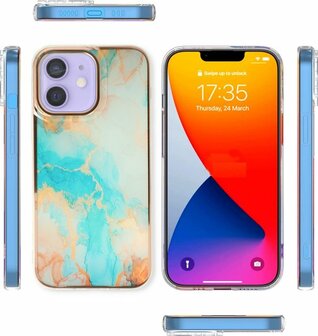 iPhone 11 - Marmer Back Cover - Aqua