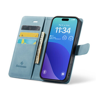 iPhone 16 Pro - Aqua Blue - 2 in 1 Book Case