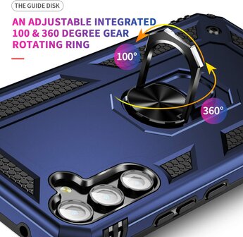 Samsung A55 - Blauw - Armor met Kickstand Ring