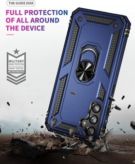 Samsung A55 - Blauw - Armor met Kickstand Ring