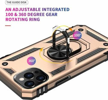 iPhone 12 Pro Max Goud - Armor met Kickstand Ring
