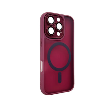 iPhone 16 Pro Max - Bordeaux - Matte Armor met Cam Bescherming - Geschikt voor MagSafe