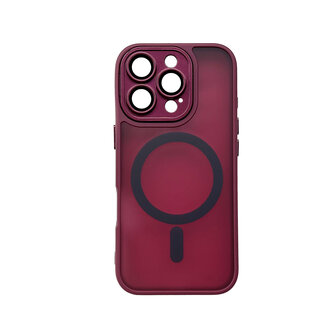 iPhone 16 Pro Max - Bordeaux - Matte Armor met Cam Bescherming - Geschikt voor MagSafe
