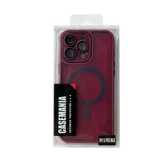 iPhone 16 Pro Max - Bordeaux - Matte Armor met Cam Bescherming - Geschikt voor MagSafe
