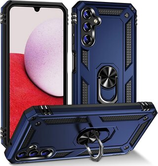 Samsung A14 Blauw - Armor met Kickstand Ring