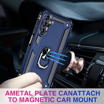 Samsung A14 Blauw - Armor met Kickstand Ring
