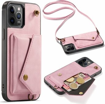 iPhone 12 Pro Max Pale Pink - Back Cover met Koord