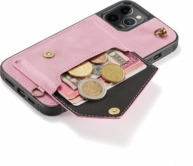 iPhone 12 Pro Max Pale Pink - Back Cover met Koord