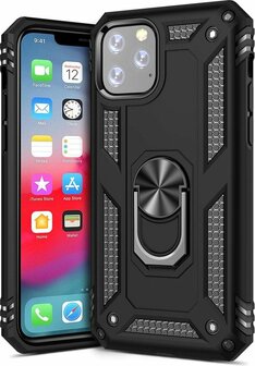 iPhone 11 Pro Max - Armor met Kickstand Ring - Zwart