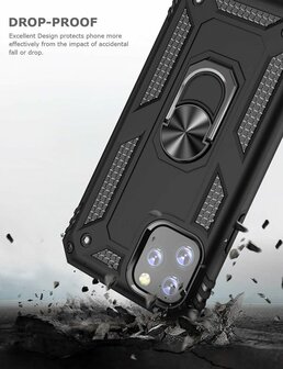 iPhone 11 Pro Max - Armor met Kickstand Ring - Zwart