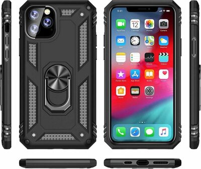 iPhone 11 Pro Max - Armor met Kickstand Ring - Zwart