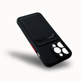 iPhone 12 Pro Max - Back Cover met Kaarthouder - Zwart