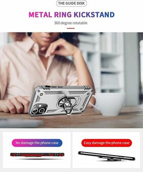 iPhone 12 Mini Grijs - Armor met Kickstand Ring