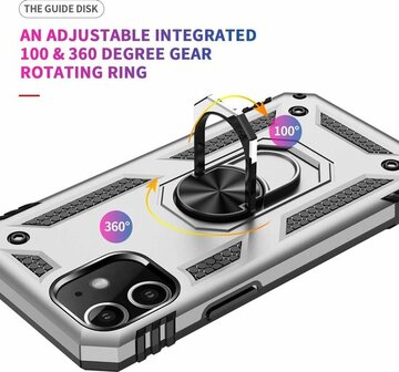 iPhone 12 Mini Grijs - Armor met Kickstand Ring