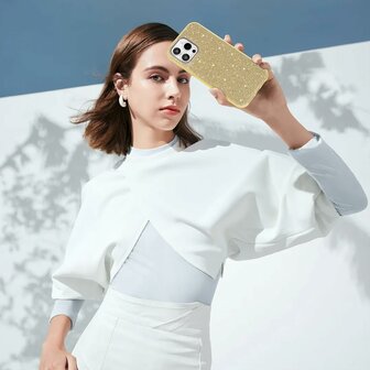 iPhone 16 Pro - Glitter Back Cover - Goud