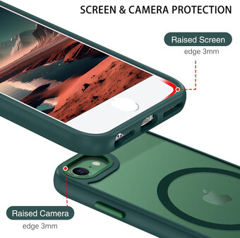 iPhone SE 2022 - Groen - MagSafe Matte Armor met Cam Bescherming