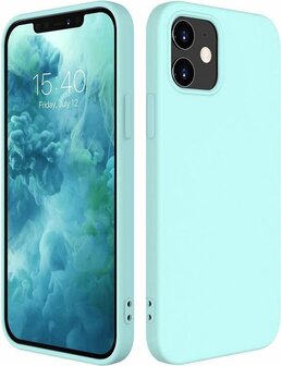 iPhone 12 Mini - Siliconen Back Cover - Turquoise