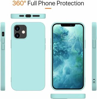 iPhone 12 Mini - Siliconen Back Cover - Turquoise