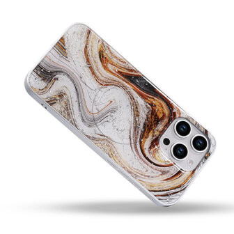 iPhone 16 Pro - Wit - Camera Marmer MagSafe Back Cover