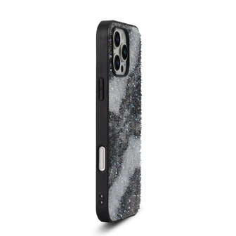 iPhone 16 Pro Max - Diamant Marmer Glitter - Zwart