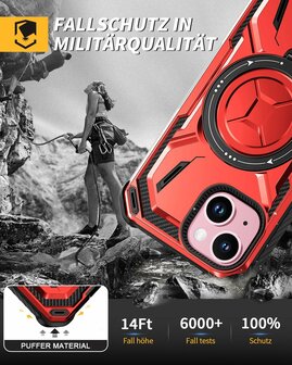iPhone 15 Plus - Rood - Kickstand - Geschikt voor MagSafe
