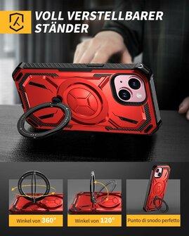 iPhone 15 Plus - Rood - Kickstand - Geschikt voor MagSafe