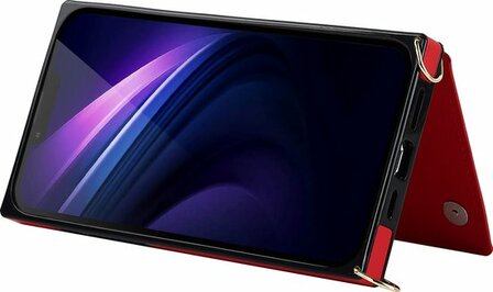 iPhone 15 Plus Rood - Back Cover met Koord