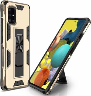 Samsung A51 Goud - Magnetic Kickstand Armor Case