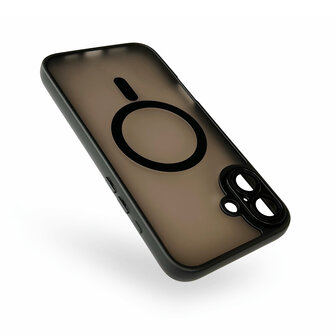 iPhone 16 Plus - Matte MagSafe Armor Back Cover - Zwart
