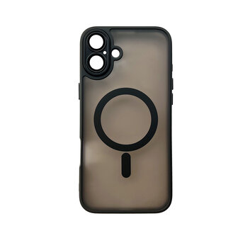 iPhone 16 Plus - Matte MagSafe Armor Back Cover - Zwart