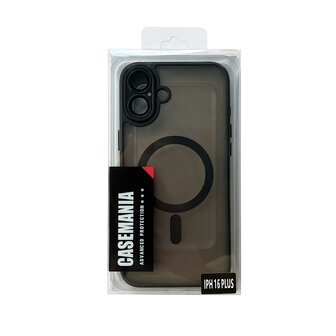 iPhone 16 Plus - Matte MagSafe Armor Back Cover - Zwart