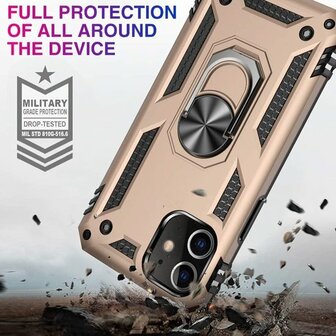 iPhone 12 Mini Goud - Armor met Kickstand Ring