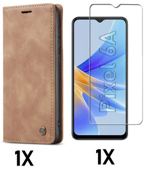 Pixel 6A Sienna Brown &amp;amp; Glas - Book Case