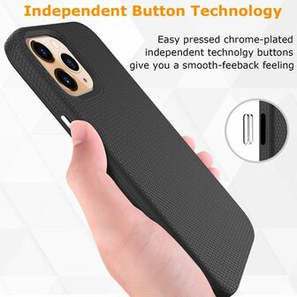 iPhone 12 Pro Max Zwart - Anti Slip Matte Armor