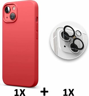 iPhone 13 Mini - Back Cover &amp;amp; Camera Lens Glas - Rood