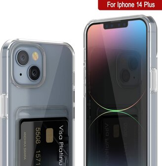 iPhone 14 Plus - Back Cover met Kaarthouder - Transparant