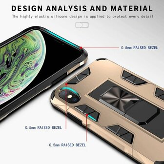 iPhone XS Max Goud - Magnetic Kickstand Armor Case