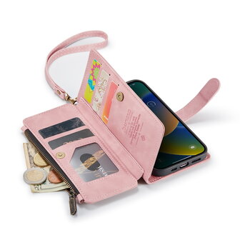 iPhone SE (2022) / SE (2020) / 8 / 7 - Pale Pink - Book Case met Rits
