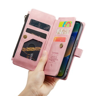 iPhone SE (2022) / SE (2020) / 8 / 7 - Pale Pink - Book Case met Rits
