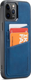 iPhone 12 Pro Max - Back Cover met Kaarthouder - Navy Blue