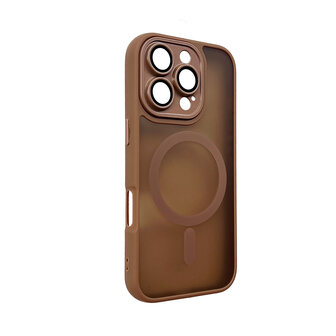 iPhone 16 Pro - Bruin - Matte Armor met Cam Bescherming - Geschikt voor MagSafe