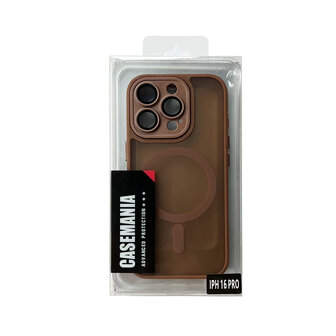 iPhone 16 Pro - Bruin - Matte Armor met Cam Bescherming - Geschikt voor MagSafe