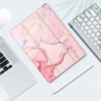 Samsung Tab A9 Plus - Marmer Roze - Smart Cover