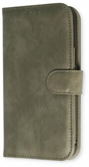 iPhone 11 Grijs - 2 in 1 HQ Book met Extra Vakken