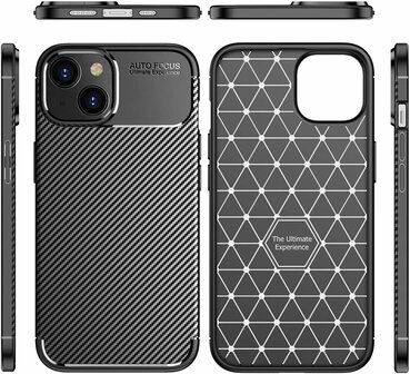 iPhone 15 - Carbon Back Cover - Zwart