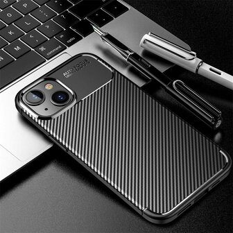 iPhone 15 - Carbon Back Cover - Zwart